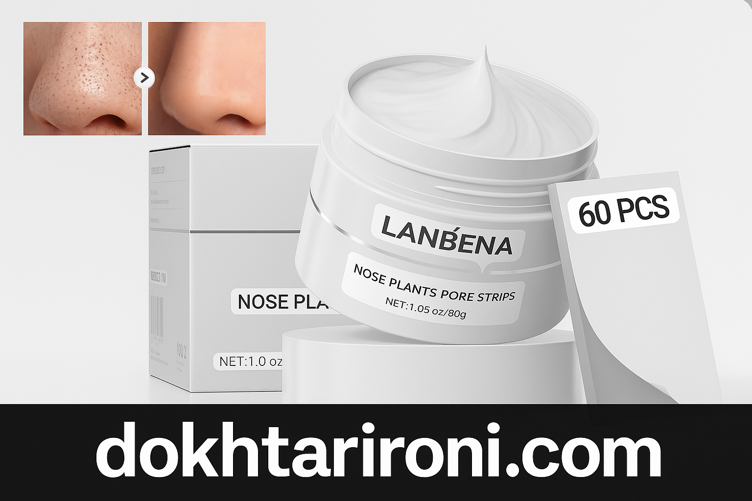 چسب بینی لانبنا – LANBENA Nose Plants Pore Strips برای حذف جوش‌های سرسیاه و بستن منافذ باز